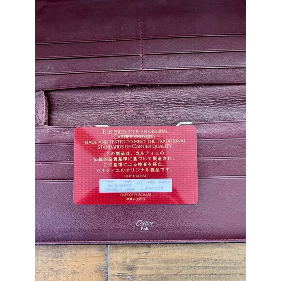 CARTIER Long wallet Cabochon Bordeaux Leather With Authenticity Card - Picture 6 of 9